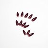 More Burgundy Press on Nails Medium Almond Fake Nails Press on Acrylic Nails Set,KQueenest Dark Red Stiletto Nails Glue on Nails Medium Length Gel False Nails Short Almond Nails UV Coating in 24PCS