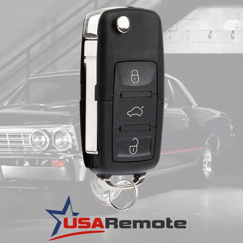 Replacement Keyless Entry Remote Flip Key Fob fits 2002 2003 2004 2005 VW Jetta, Golf, Passat (HLO1J0959753AM)