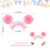 CAVETEE Birthday Crown for Women，Birthday Headband for Girls Birthday Girl Headband，Birthday Crown Adult Woman, Happy Birthday Headband for Girls Birthday Gifts Happy Birthday Decorations (Pink)