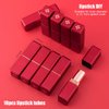 Allwon 10Pcs Red Empty Lipstick Tubes DIY Lip Balm Container (Square Tube)