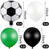 70 Pieces Soccer Balloons Soccer Birthday Party Supplies Includes 10 Pieces Soccer Aluminum Foil Metallic Foil Balloons and 60 Pieces Latex Balloons for Boys Girls Soccer Themed Birthday Party Decor