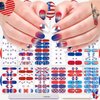 DANNEASY 12 Sheets Independence Day Nail Wraps 4th of July Nail Polish Stickers Self Adhesive Nail Polish Strips Gel Fingernail Sticker Nails for Women with Nail File, Cuticle Stick