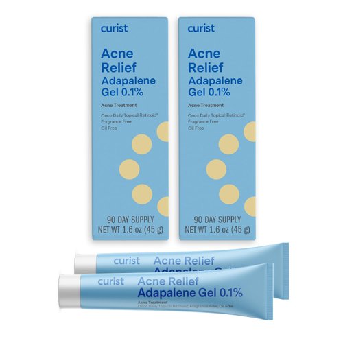 Curist Adapalene 0.1% Acne Gel Topical Retinoid Acne Medicine - Prevent Acne, Whiteheads, Blackheads, & Clogged Pores - Adapalene Retinoid Acne Treatment For Face (2 Pack)