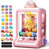 Claw Machine for Kids, Mini Vending Machine with Game Coins & Music, Prize Dispenser Toys for Girls and Boys, Electronic Claw Game Machine for Party Birthdays, Includes 35 Mini Toys (Doggy Pink)