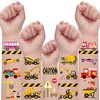Partywind 110 PCS Cars and Trucks Temporary Tattoos for Kids, Construction Tractor Themed Birthday Party Supplies Decorations for Boys, Construction Trucks Fake Tattoos Stickers for Toddlers