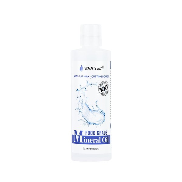 Well's Mineral Oil 8 fl oz 70NF Food Grade | to Prevent Moisture Loss | Conditioner for Wood Cutting Board | for Ear Wax Cleaning