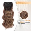 AISI BEAUTY Clip in Hair Extensions for Women Long Wavy Synthetic Brown Highlight Hair Extension 20 Inch 4PCS Natural Thick Hairpieces (Brown Mixed Blonde)