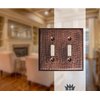 Monarch Abode 17008 Double Switch Hand Hammered Toggle Decorative Wall Plate Switch Plate Outlet Cover, 2-Gang, Pure Copper