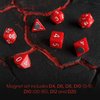 Toy Vault Fridge Magnet Dice Set (7-Piece Set); Red Polyhedral Dice-Shaped Decorative Refrigerator Magnets