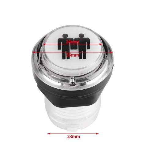 Arcade Buttons 4 × LED Arcade Button Kit Part 1 Player + 2 Player + LED Buttons DIY Arcade Push Buttons Player Single Double for Arcade Machine Arcade Games