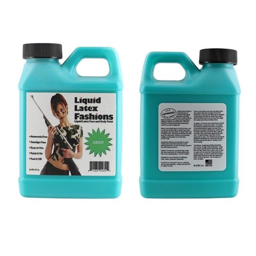 Green 8 Oz - Liquid Latex Body Paint, Ammonia Free No Odor, Easy On and Off, Cosplay Makeup, Creates Professional Monster, Zombie Arts