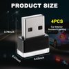 Ziciner 4 PCS USB LED Car Interior Atmosphere Lamp, Portable Mini LED Night Light, Plug-in USB Interface Trunk Ambient Lighting Kit, Universal Car Interior Accessories (Red)
