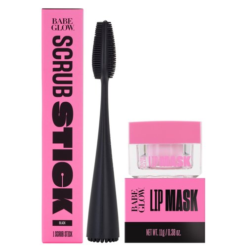 Babe Original Glow Lip Mask for Hydrated & Softer Lips With Scrub Stick for Massaging & Exfoliating Lips