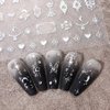 3D Silver Metallic Nail Stickers for Women Star Moon Sun Nail Decals for Nail Art Design Butterfly Nail Art Stickers Boho Totem Nail Sticker Self-Adhesive Stickers for Nails DIY Nail Decor, 8 Sheets