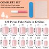 LoveOurSHome 120pc French Press on Nails Short Fake Nail Short Press on Nail Square False Nail White Acrylic French Tips Press quare Nail Short Artificial Nail & Glue Adhesive Tabs for Women Girls