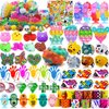 Taulaap 115 Pcs Pop Party Favors for Kids, Treasure Box Toys for Classroom Prizes, Pinata Stuffers, Goodie Bag Filler, Treasure Chest, Carnival Bulk Small Toys, Easter Basket Egg Fillers