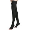 Thigh High Compression Stockings, Open Toe, Pair, Firm Support 20-30mmHg Gradient Compression Socks with Silicone Band, Unisex, Opaque, Best for Spider & Varicose Veins, Edema, Swelling, Black S