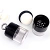 2Pcs 10 Gram Plastic Powder Case Face Powder Jar Container with Sifter Black Lid and Powder Puff for Blusher Makeup Loose Powder