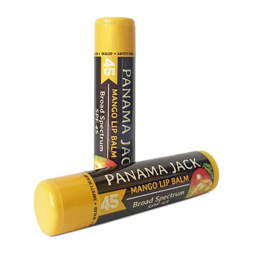 Panama Jack Sunscreen Lip Balm - SPF 45, Broad Spectrum UVA-UVB Sunscreen Protection, Prevents & Soothes Dry, Chapped Lips, Mango, 2-pack