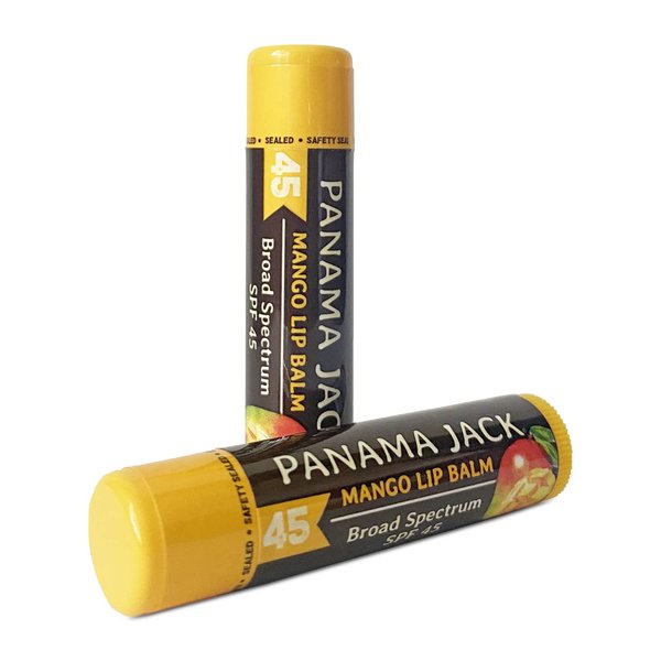 Panama Jack Sunscreen Lip Balm - SPF 45, Broad Spectrum UVA-UVB Sunscreen Protection, Prevents & Soothes Dry, Chapped Lips, Mango, 2-pack
