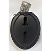 Recessed Oval Badge Holder, Hook Closure, Metal Clip (with Neck Chain) from Uniform World