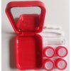 Xeahung Red Contact Lens Case Travel Kit Portable Contact Case with Mirror Tweezers Remover Tool Solution Bottle for Daily Outdoor Office (Red)