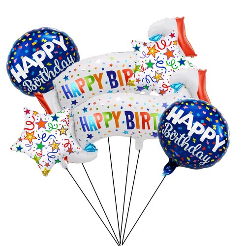 OSAMUHA Birthday Decoration Set Colorful Happy Birthday Banner Balloon for Girls Boys Kids & Adults Birthday Decorations and Party Supplies (Birthday C)