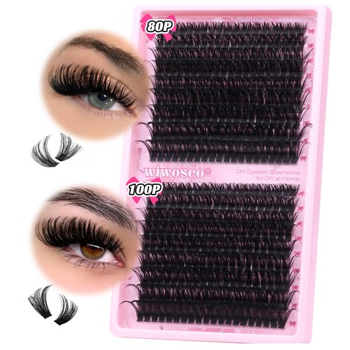 wiwoseo Fluffy Lash Clusters Individal Lashes Clusters Fluffy 360pcs Mink Lashes Clusters Eyelash Extensions Russian Lash Extension 80D+100D Fluffy Individual Eyelash Cluster for Beginners (10-20MM)