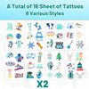 16 Sheets Skiing Temporary Tattoos Winter Party Favors Ski Enthusiast Decor, Gymnastics and Skateboard Birthday Party Supplies, Skiing Party Decorations for Winter Sports Events