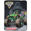 Jay Franco Monster Jam Slash Throw Blanket - Measures 46 x 60 inches, Kids Bedding Features Grave Digger - Fade Resistant Super Soft Fleece (Official Monster Jam Product)