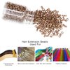 2500pcs Hair Extensions Beads Micro Links Rings Beads,5mm Silicone Lined Beads for I Tip Extend Human Hair