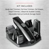 Remington Head to Toe Advanced Rechargeable Powered Body Groomer Kit, Beard Trimmer (10 Pieces), 6.3 Inch, Black
