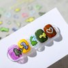 1 Sheet Dinosaur Nail Stickers 5D Dinosaur Heart Nail Art Decals Self-Adhesive Embossed Animals Nail Stickers Cute Nail Art Supplies Cartoon Dinosaur Nail Accessories for Women DIY Manicure Decoration