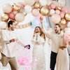 RUBFAC 130pcs Blush Balloons Garland Kit, Retro Dusty Pink White Double Stuffed Nude Champagne Gold Confetti Party Balloons for Boho Birthday Wedding Bridal Shower Party Decorations