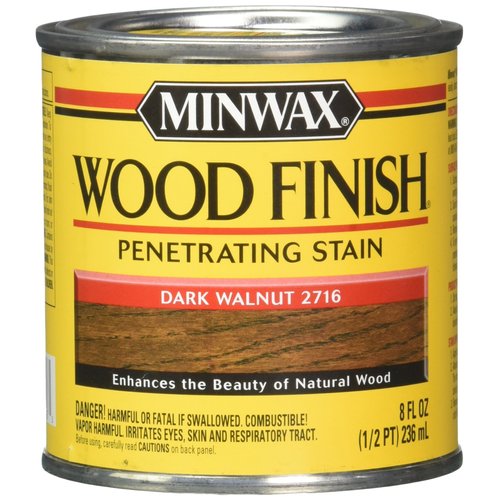 Minwax 22716 - 8 fl oz (1/2 pint) Wood Finish Interior Wood Stain, Dark Walnut 2716