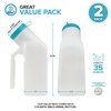 Male Urine Bottles 2 Pack (35 oz), Portable Urinals for Men Spill Proof Nighttime, Pee Bottles for Men with Screw-On Lid, Travel Urinals for Seniors with Easy-to-Read Measurement Lines