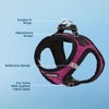 Voyager Step-In Plush Dog Harness – Soft Plush, Step In Vest Harness for Small and Medium Dogs by Best Pet Supplies - 1Fuchsia Corduroy, M (Chest: 16 - 18")
