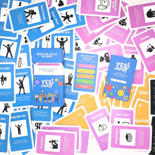 YES AND: Improv Comedy Card Game, Family-Friendly Party Games - Card Games for Adults, Teens & Kids