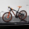 YEIBOBO ! Alloy Mini Downhill Mountain Bike Toy, Die-cast BMX Finger Bike Model for Collections (Black/Orange)