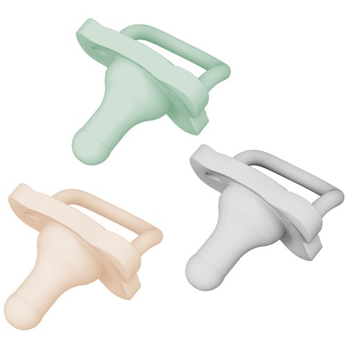 Dr. Brown’s HappyPaci 100% Silicone Pacifier 0-6m, BPA Free, Cool Gray, Green, Ecru,3 Count