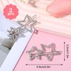 Mabor 2Pcs Star Clips Silver Hollow Star Hair Clips Y2k Rhinestone Hair Pins Glitter Elegant Rhinestone Hair Barrettes for Women Lady Girls Hair Styling Accessories