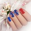 JERCLITY 14 Sheets 4th of July Nail Wraps Independence Day Nail Polish Strips Patriotic Nail Wraps American Flag Nail Strips Self-Adhesive Solid Color Nail Stickers with Nail File for Memorial Day