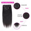 Lovrio Remy Thick Yaki Straight Clip in Human Hair Extensions Double Weft Straight Clip in Hair Extensions Human Hair for Black Women, Real Thick 12 Inch Natural Black Yaki Clip ins Hair,120 Grams 7 Pieces With 17 Clips