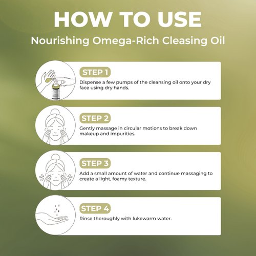 Pharmlitalia Cleansing Oil For Face, Makeup Remover Oil for Dry Skin, Double Cleanser for Sensitive Skin, Cold Pressed Omega Rich Facial Oil Cleanser for Impurities with Castor and Chia Seed Oil