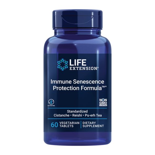 Life Extension Immune Senescence Formula Standardized Cistanche Reishi PU-ERH Tea, 60 Vegetarian Tablets