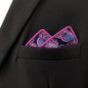 SHLAX&WING Paisley Blue Pink Silk Pocket Square Mens Hankies Hanky