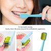 DENTSHIELD 4 Pcs Orthodontic Toothbrush for Braces U-Shaped Soft Bristle with 4 Toothbrush Head Cover（Blue+White (4 Pack)