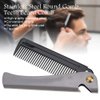 Switchblade Comb, Folding Comb, Pocket Comb, Foldable Comb Stainless Steel Folding Beard Comb with Cover Mustache Styling Comb for Men Beard Grooming Detangling and Styling(#2)