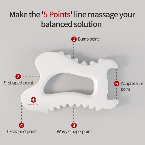 MEDITHERAPY SOKSAL GUASHA,Ceramic Gua Sha,Body Massage Tool, Korean Body Guasha, Guasha Board, Face Lift, Muscle Relief Massage Board (Body Massager)