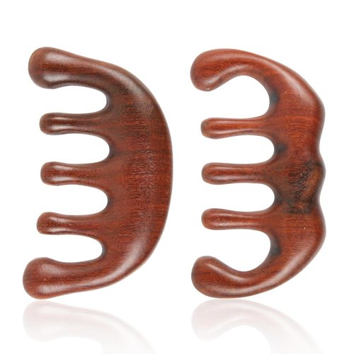 1Pc Scalp Massager Combs, Anti-Static Natural Wooden Wide Tooth Comb Sandalwood Scalp Massage Gua Sha Head Massage Comb Scalp Stimulator for Hair Growth for Women Gift Styling Tools and Appliances